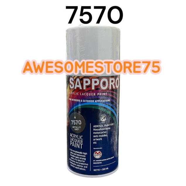 SAPPORO 7570 Metallic Grey Abu Abu Metalik Cat Dasar Cat Semprot Pilox Pylox Mobil Motor