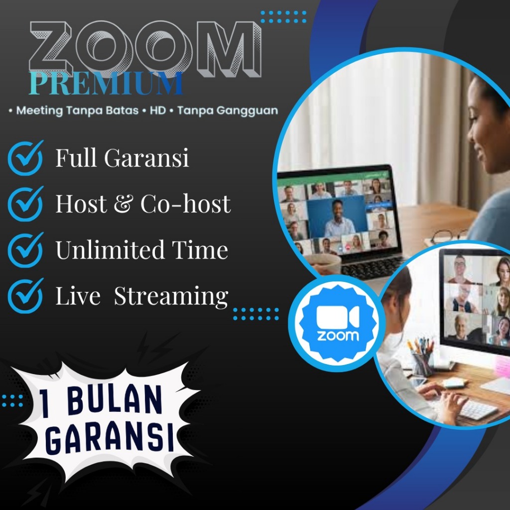 ZOOM PREMIUM PRO 1 BULAN Garansi Full Anti Limit Meeting Rekam Cloud