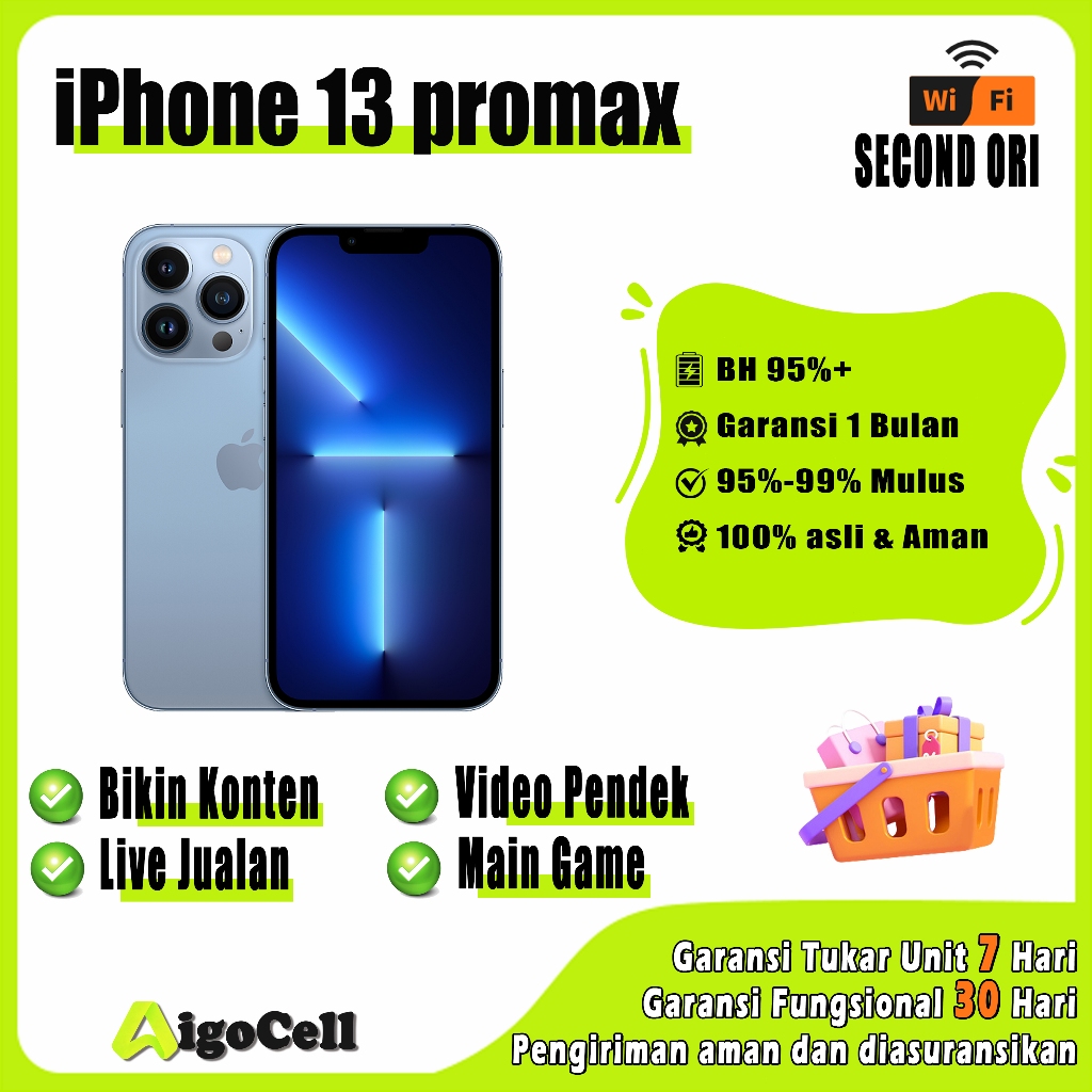 iphone 13 pro/13 pro max Second Original 128GB 256GB bekas asli Mulus Fullset inter Bergaransi/bikin
