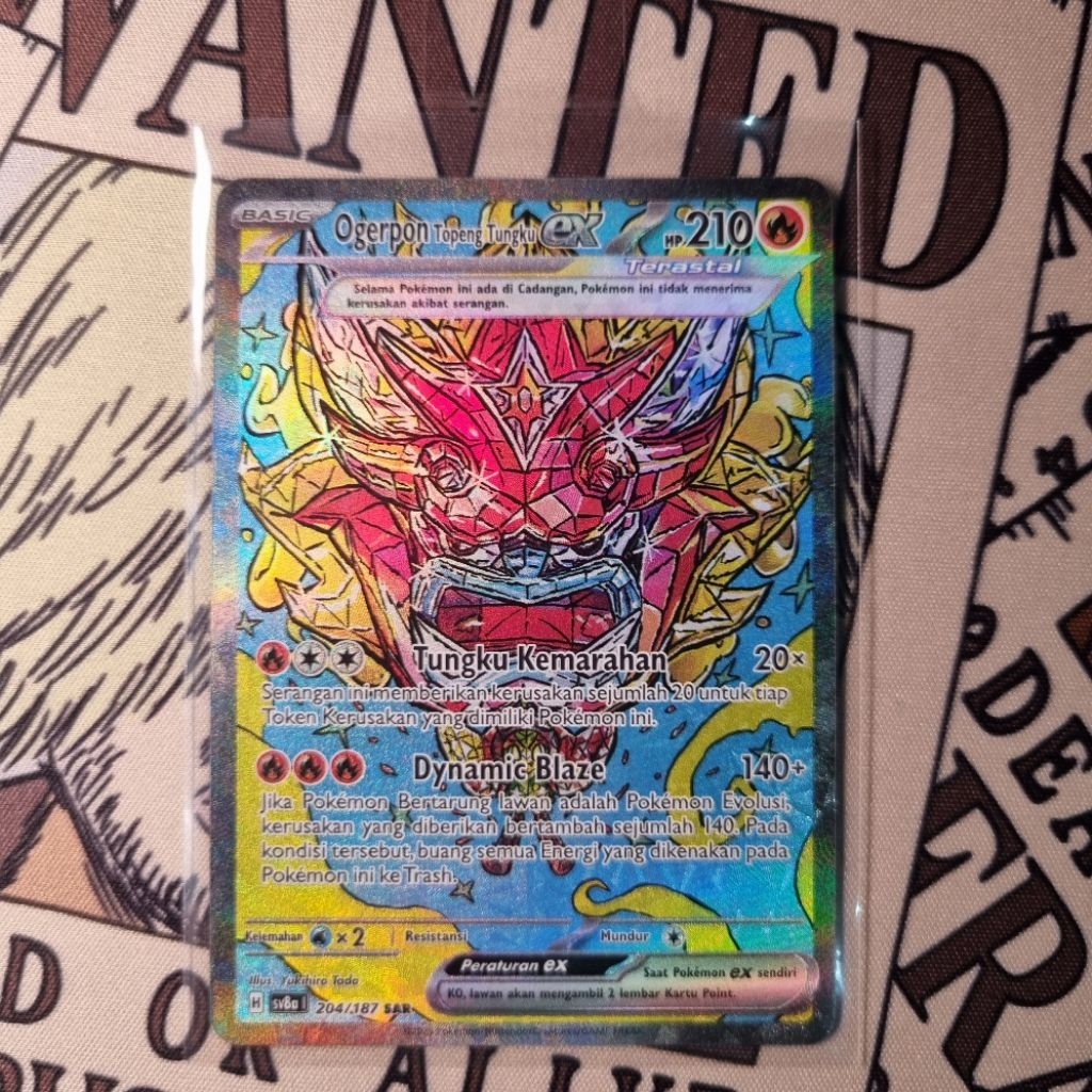 Ogerpon Topeng Tungku EX SAR Pokemon TCG Indo