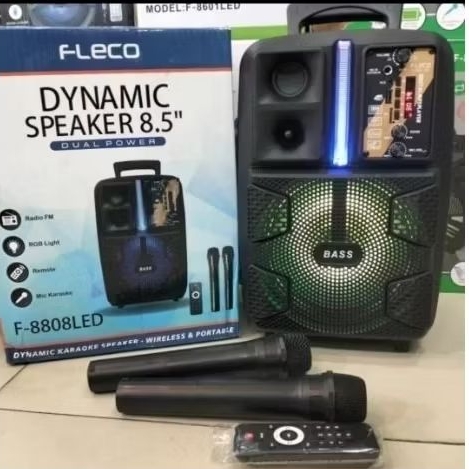 SPEAKER BLUETOOTH FLECO 8808 LED 2 MIC WIRELESS