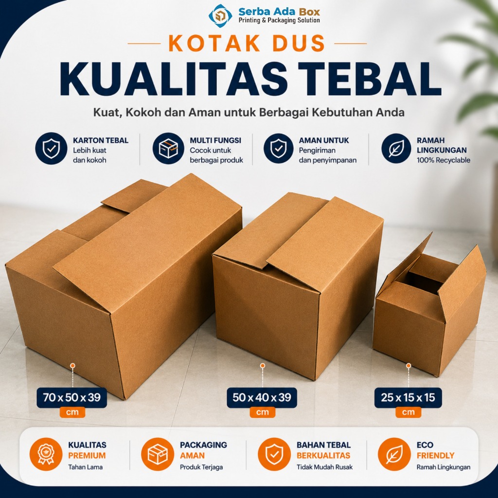 KARDUS ECERAN / SATUAN / KARDUS DOKUMEN UK 70 x 50 x 39 cm  || 50 x 40 x 39 KOTAK / PACKING KARDUS
