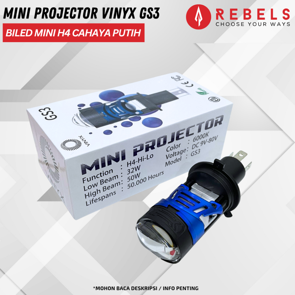 LAMPU H4 BILED MINI VINYX GS3 LAMPU MOTOR LAMPU MOBIL