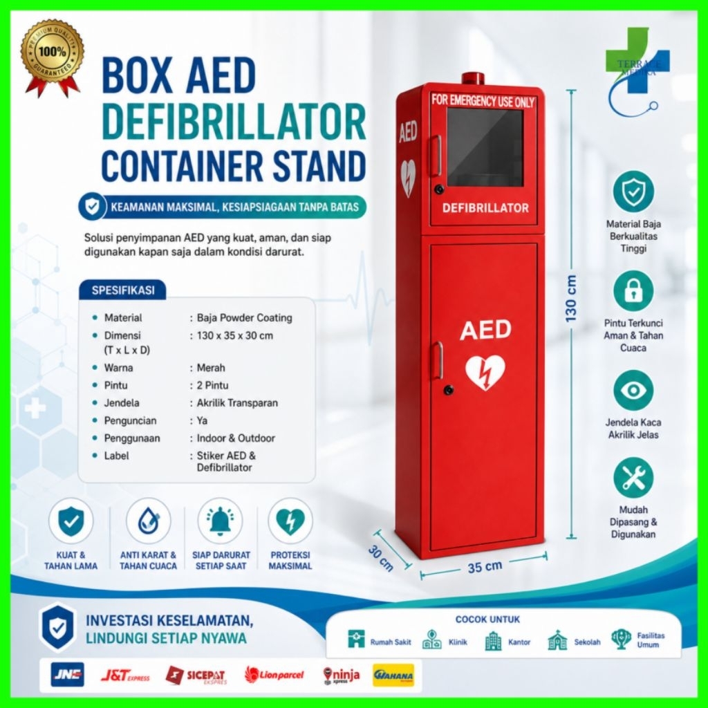 Box AED / Box Alarm Box Aed Container / Box Aed Stand / Alat Penyimpanan AED Aman