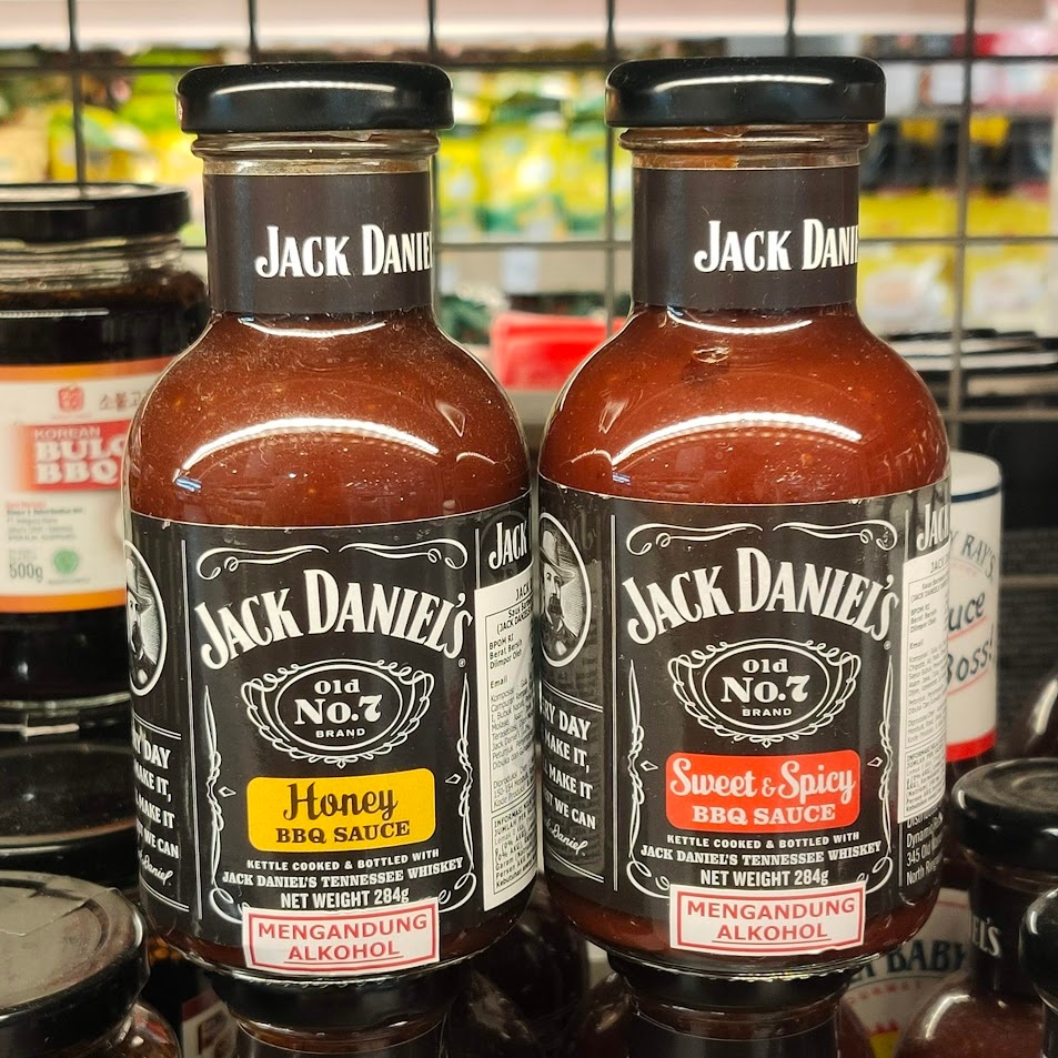 Jack Daniel's BBQ Sauce 284gr Saus Barbeque Honey & Sweet Spicy Bumbu Marinasi Daging Steak Iga Baka