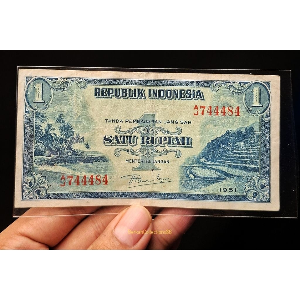 uang 1 rupiah seri pemandangan tahun 1951