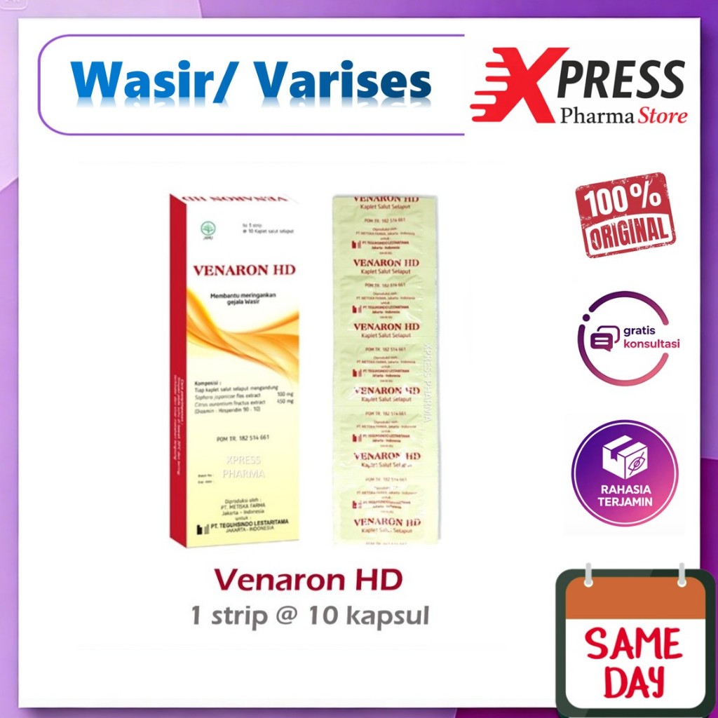 XPRESS  Venaron HD STRIP obat wasir Fenaron Ambeien Tablet