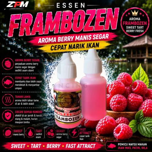 Essen Pancing Frambozen 30ml Aroma Berry Manis Asam Segar penguat aroma umpan Ikan Mas Patin Nila