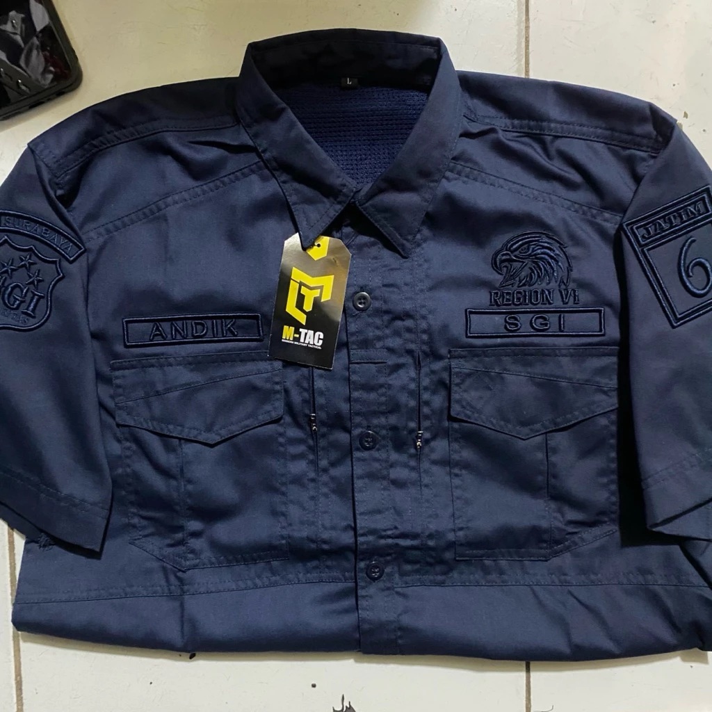 KEMEJA TACTICAL CUSTOM BORDIR/CUSTOM WARNA/KEMEJA TACTICAL FULL BORDIR TIMBUL 3D/KEMEJA TACTICAL LEN