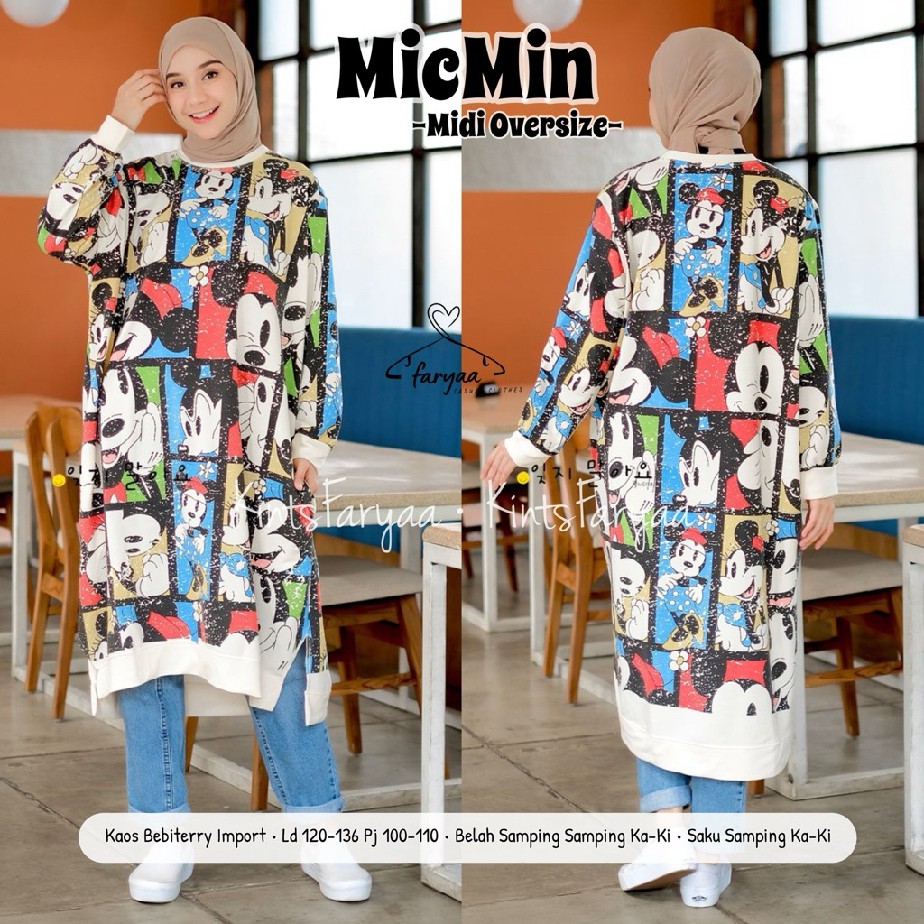 LONG TUNIK DRESS / MIDI TUNIK / MIDI OVERSIZE / KAOS TUNIK / KAOS OVERSIZE / KAOS BEBITERY