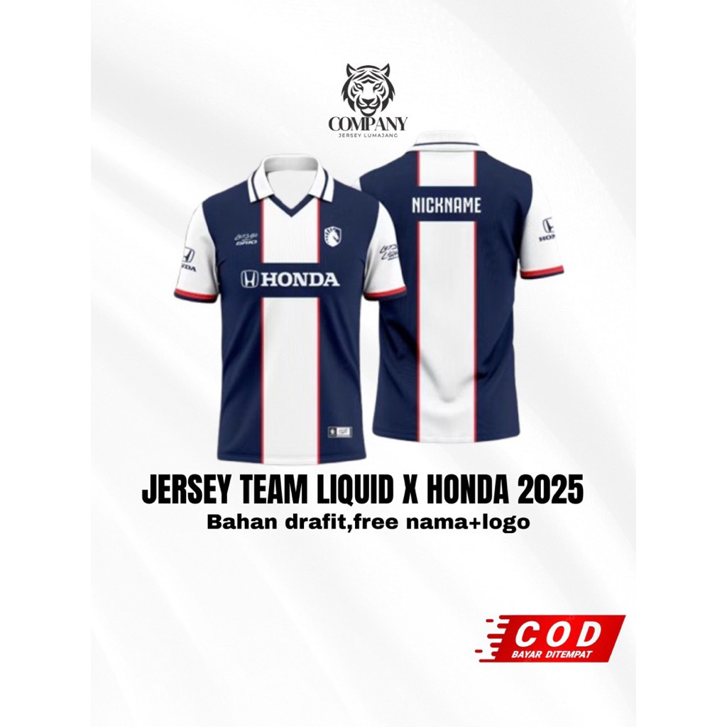 Jersey Team Liquid X Honda Team Liquid ID Team Liquid PH  Baju Kaos Game Terbaru 2025