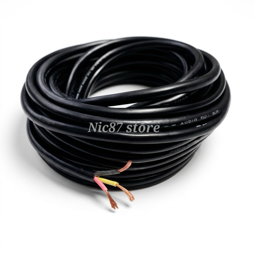 kabel listrik /audio pajero 3X1.5 (Per Meter) hitam isi 3 serabut super teball