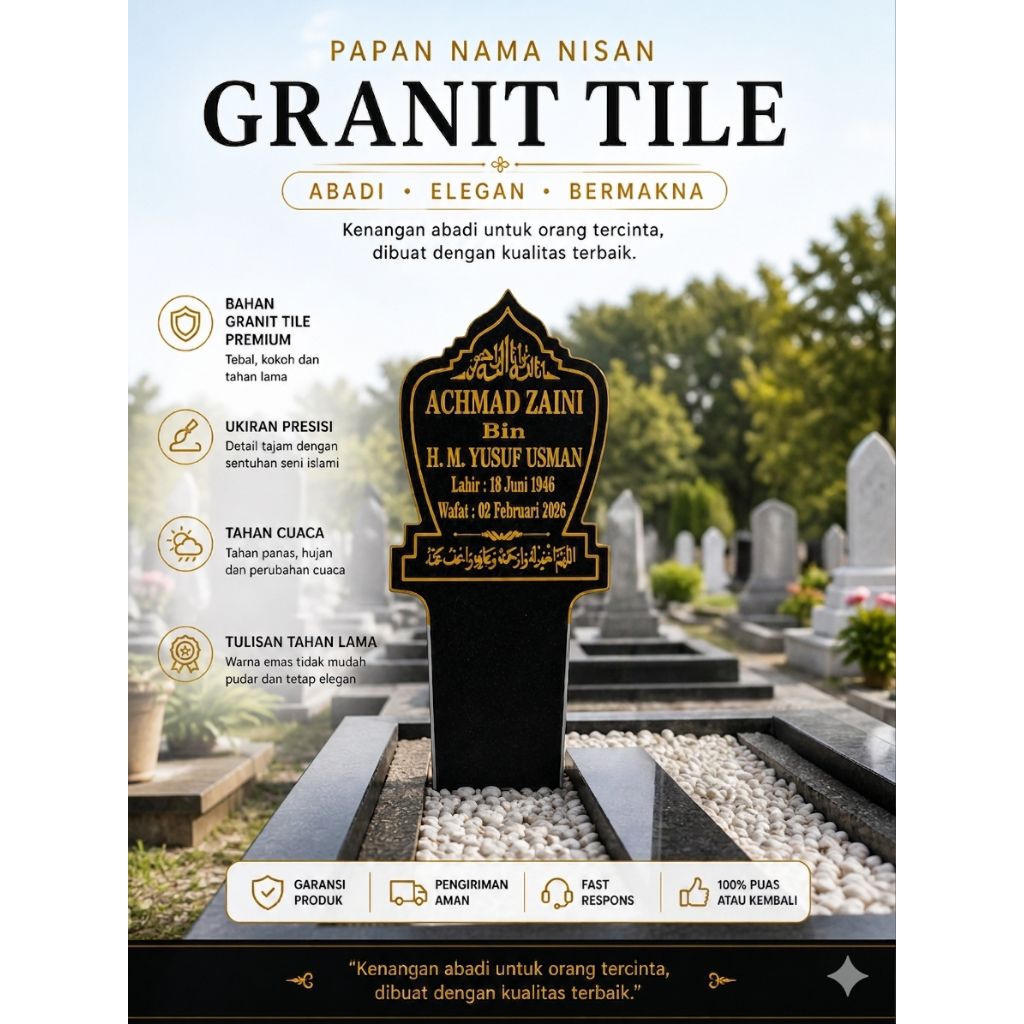 [COD] BATU NISAN TANCAP GRANIT TILE KECIL