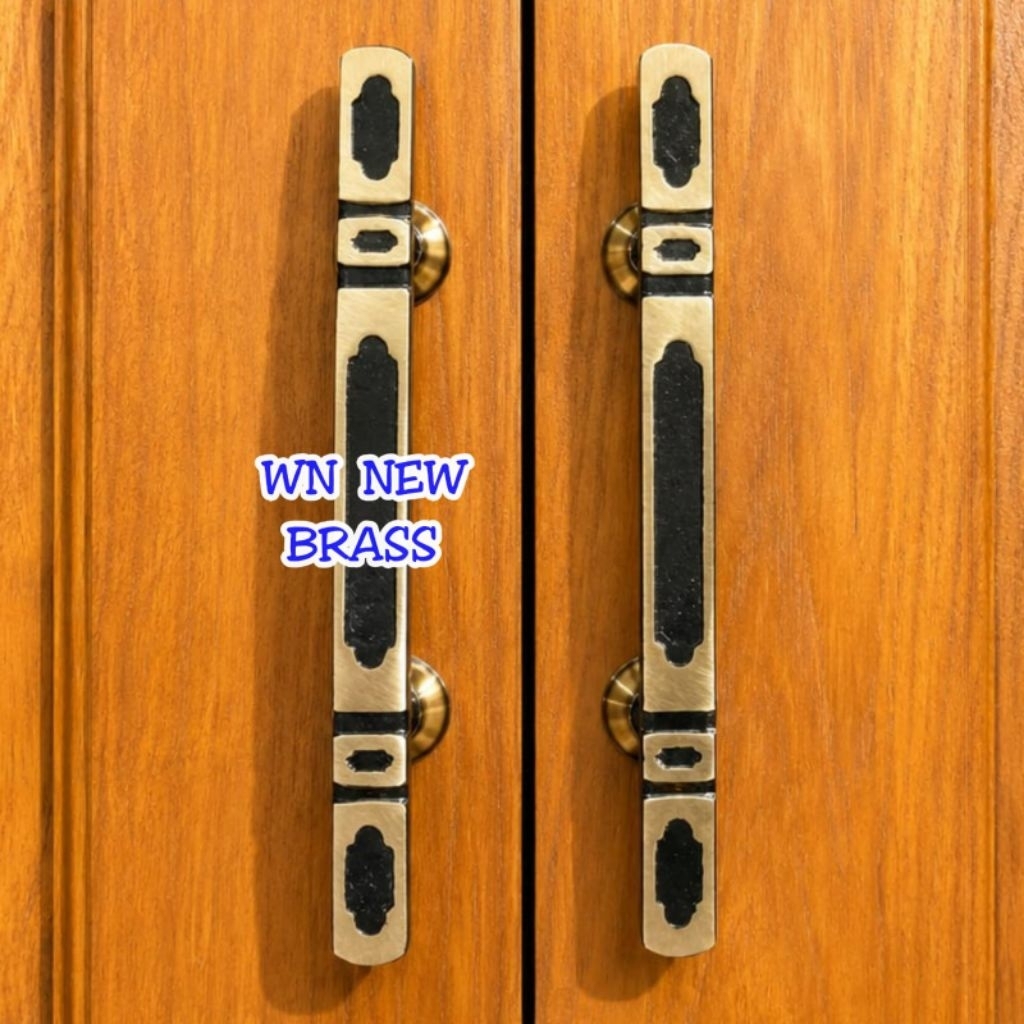 Handle Pintu / Gagang Pintu Rumah Pagar Kuningan Motif Klasik 35 cm