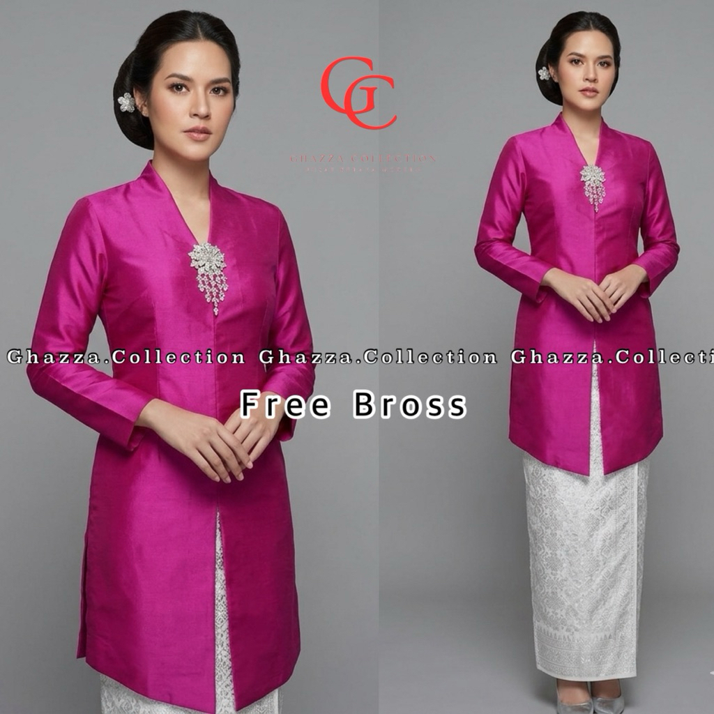 (FREE BROSS) Ghazza.Collection - KEBAYA ENCIM TAFETA MODERN - BAJU KEBAYA MODERN - KEBAYA PESTA - KE