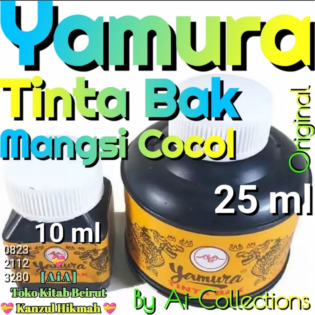 Ai-Kh3Tby > 12 Pcs Mangsi Cocol Tinta Bak Yamura Kecil 10 ml Besar 25 ml Tinta Naga Tinta China Tint