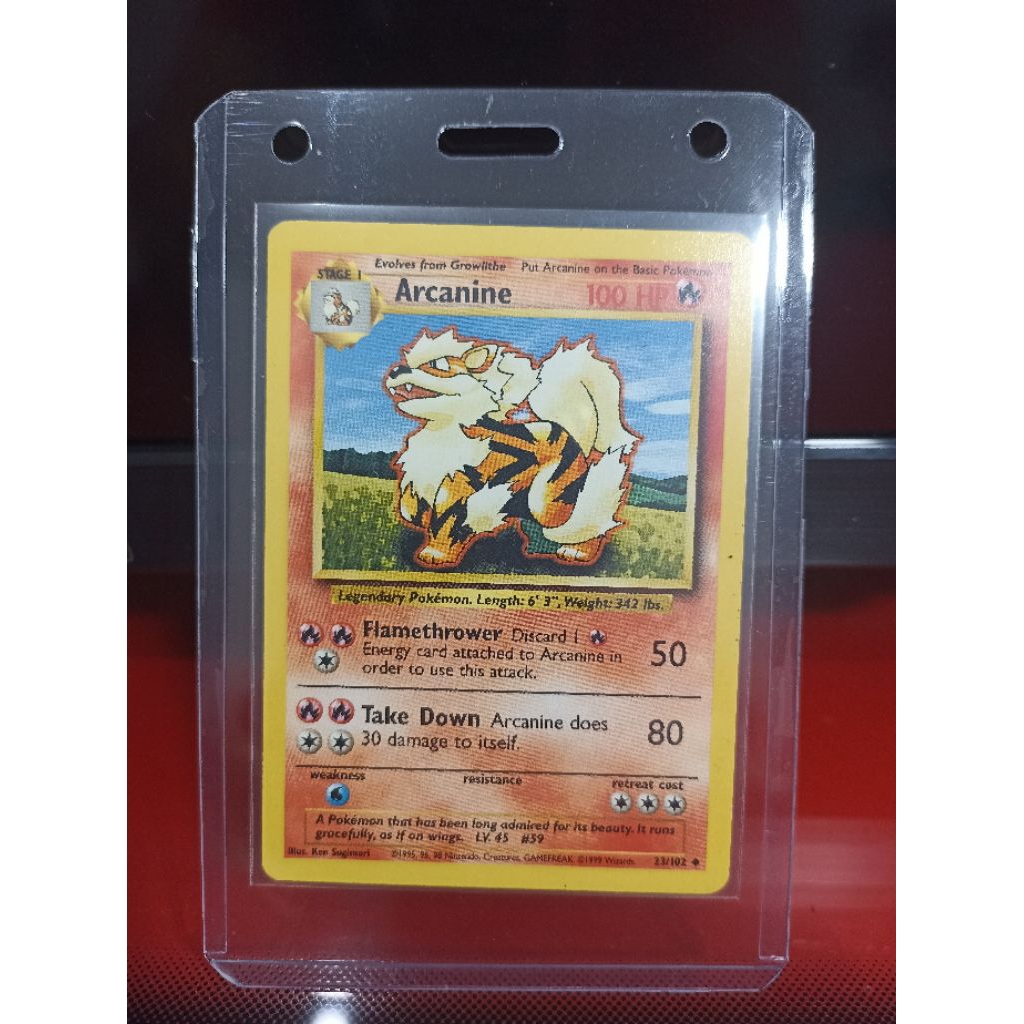 Kartu Pokemon Vintage Arcanine Base set tahun 1999