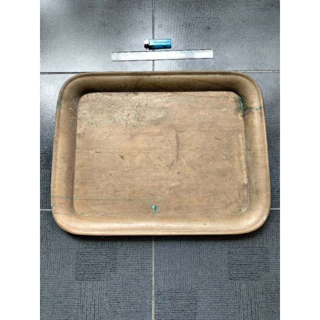 Talam atau nampan kuningan antik jumbo pjg58cm lebar45.5cm