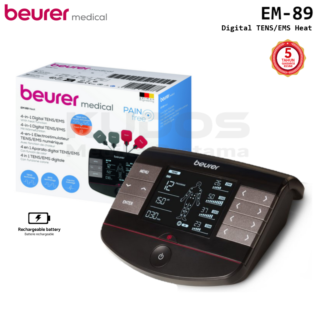 Beurer EM89 EM-89 - Digital TENS EMS Massage Heat - Alat Pijat Listrik Elektrik Terapi Stimulator Pa