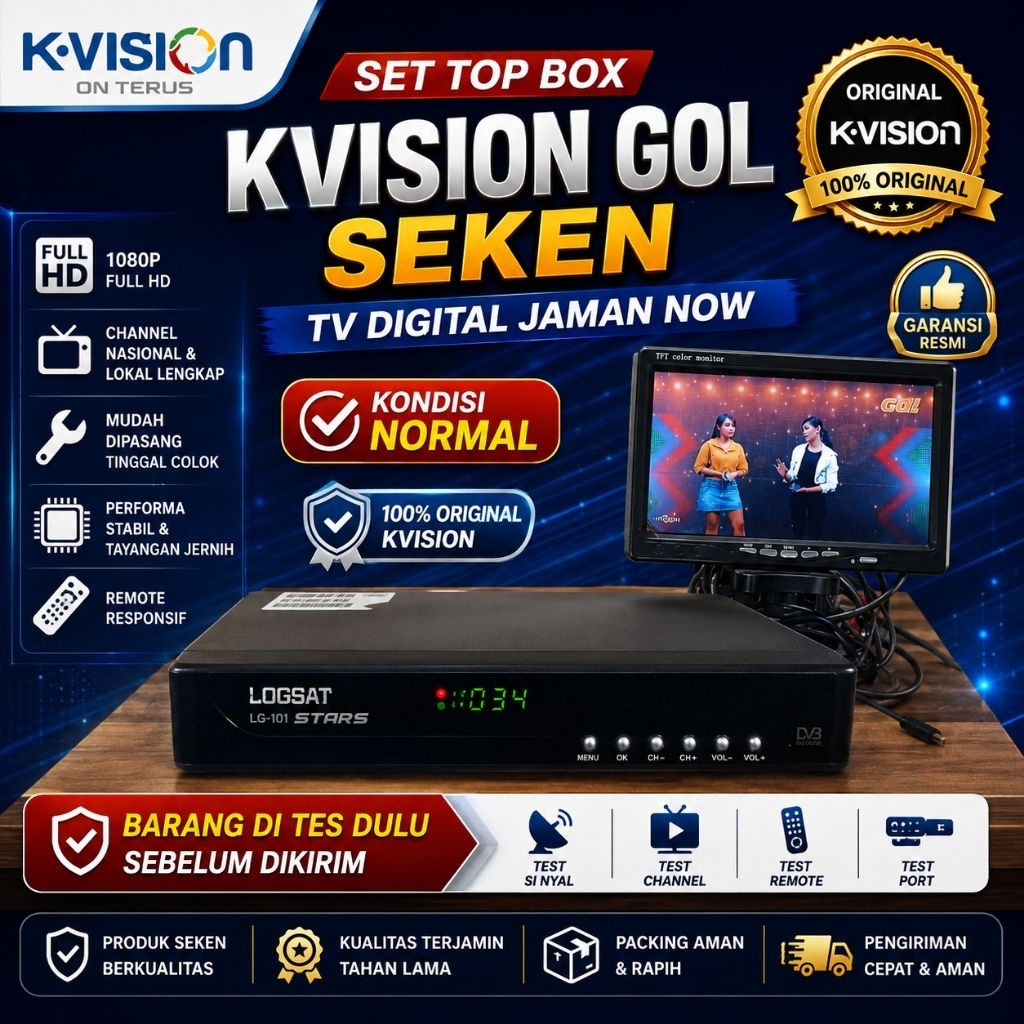 Receiver Kvision GARDINER OPTUS LGSAT UNIT SAJA[TANPA REMOT dan ADAPTOR]Second / Bekas NORMAL