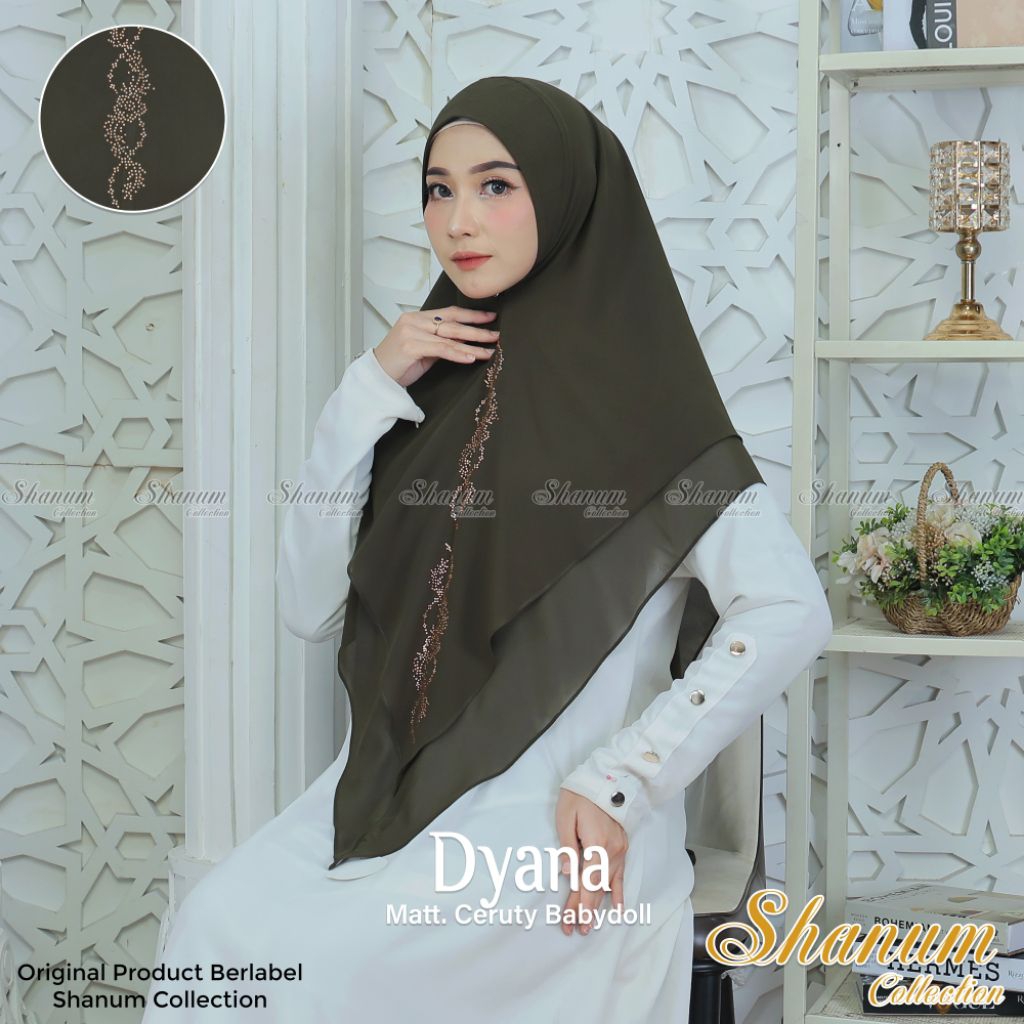 Dyana Khimar ceruty babydoll Elegan dan Glam dengan payet swaroski | Khimar instan Pet Antem Dyana A