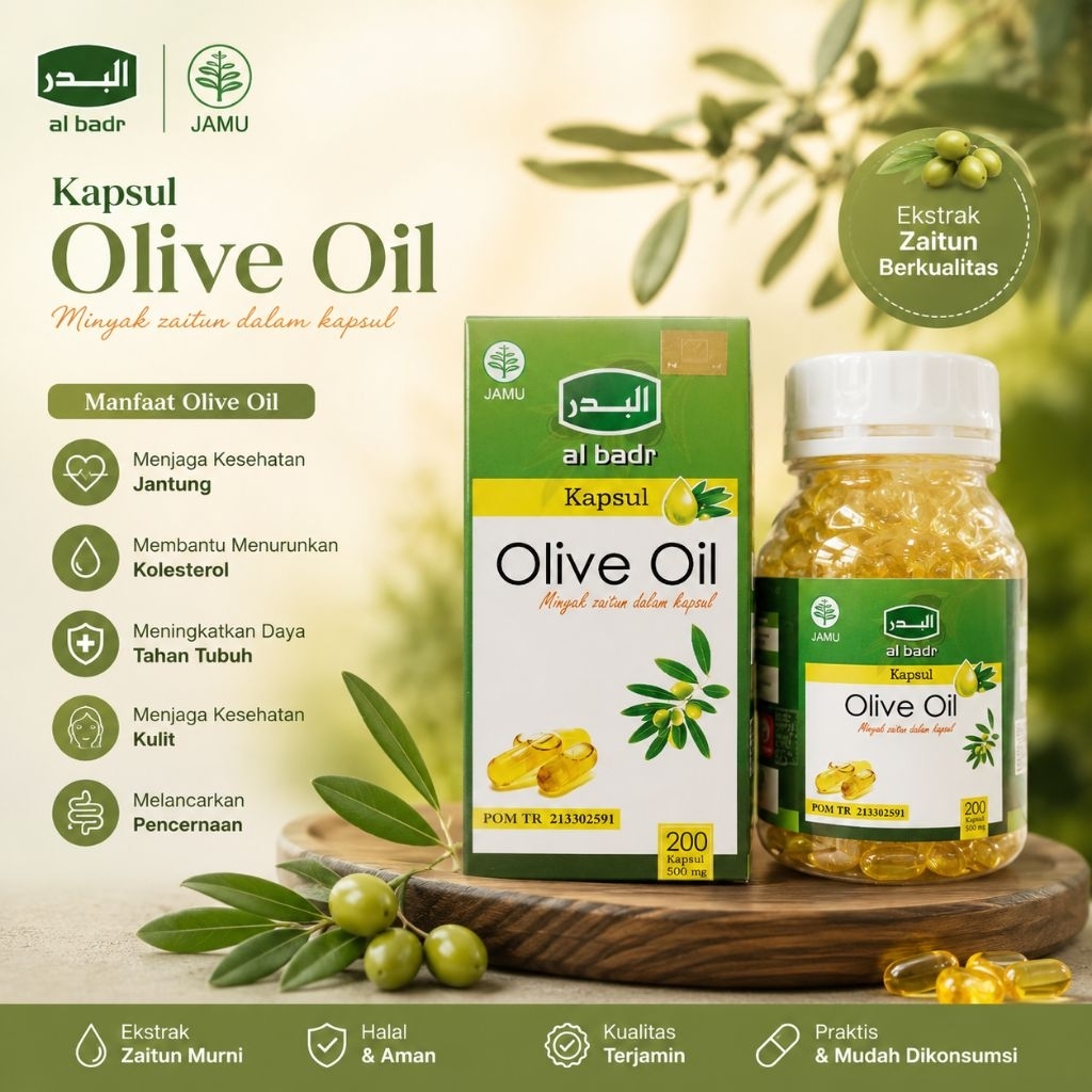 Kapsul Minyak Zaitun Olive Oil Al Badr 200 Kpsl