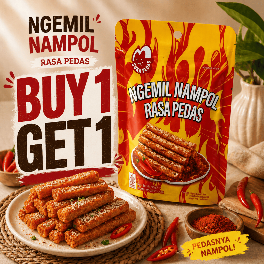 “Ngemil Nampol” Spicy Latiao - Suka Pedas - Snack Cemilan Pedas (Buy 1 Get 1)