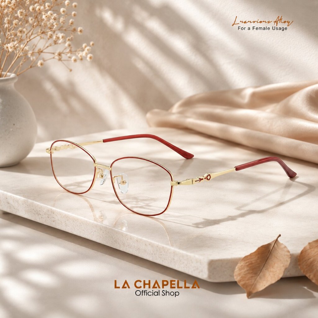 La Chapella Kacamata Minus Anti Radiasi Blueray Photocromic Frameless Alloy Rimless Silhouette Wanit