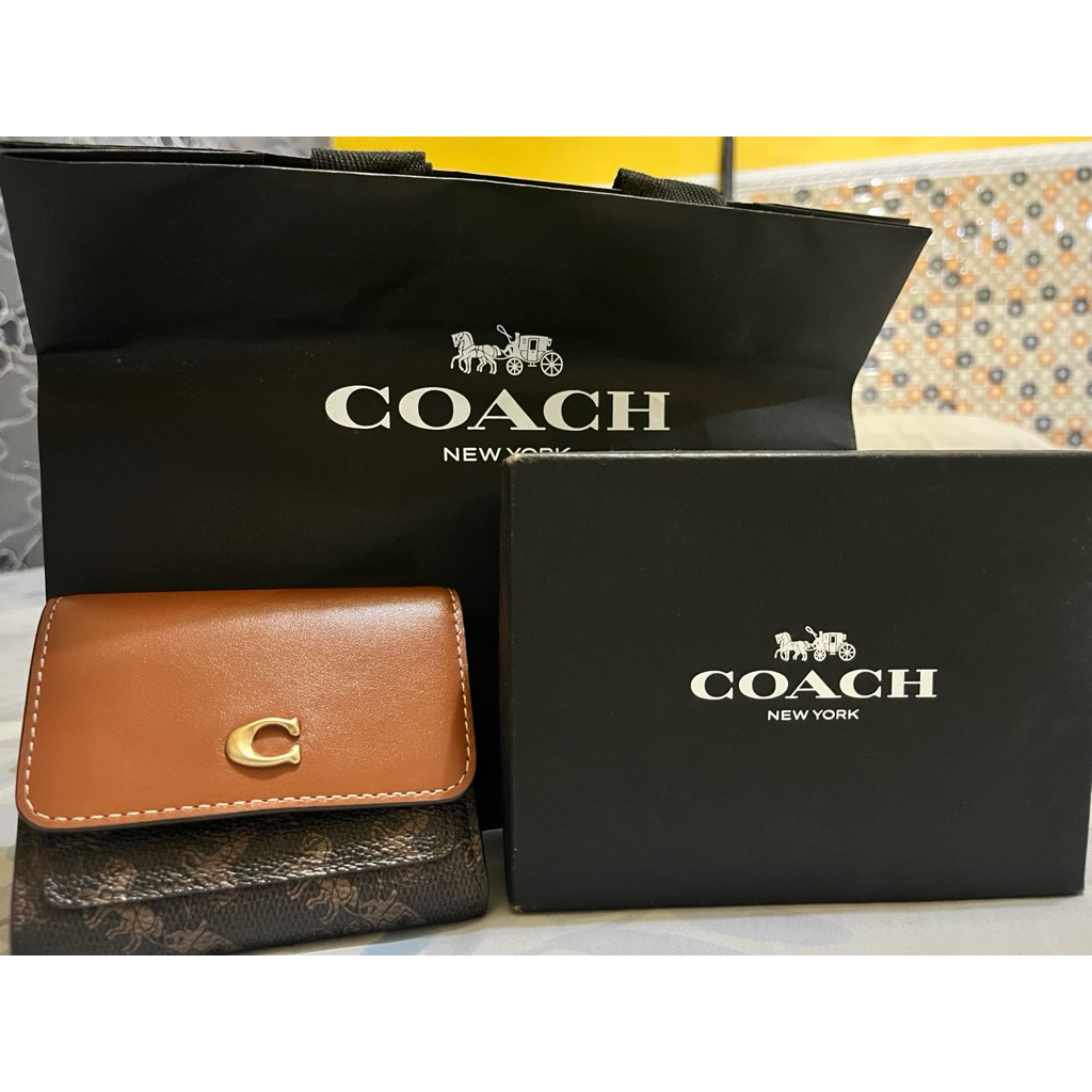 Coach preloved flap wallet dompet wanita