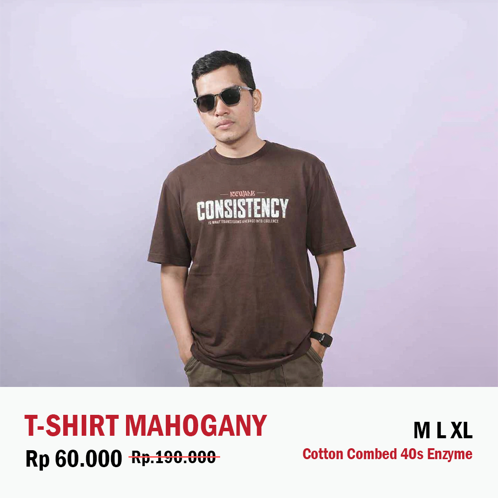 Kaos Tshirt Coklat Mahogany Combed 40s