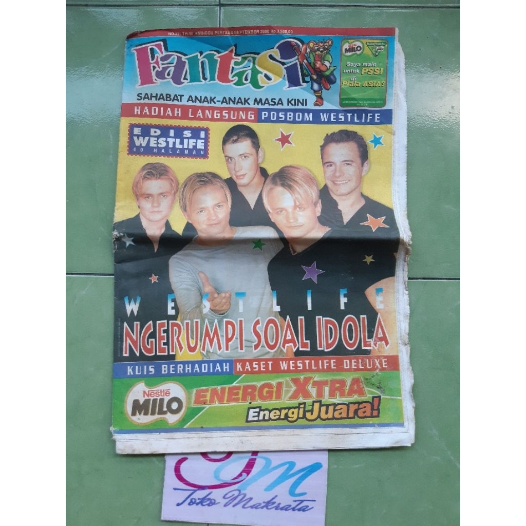 koran tabloid FANTASI edisi WESTLIFE jadul lawas langka