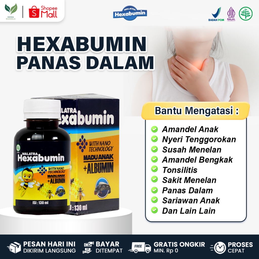 WALATRA HEXABUMIN Obat Panas Dalam Anak 1 Sampai 12 Tahun Sakit Tenggorokan Sariawan Anak
