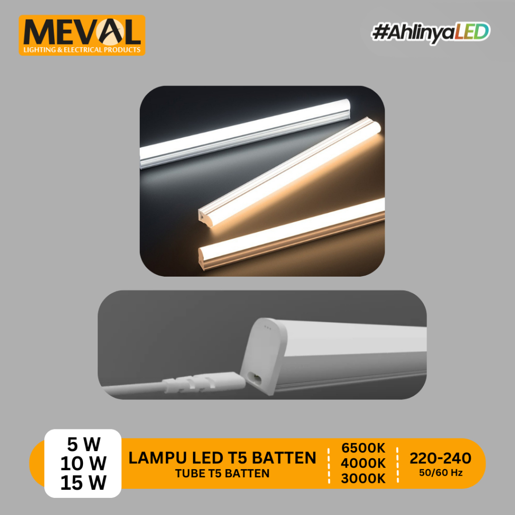 MEVAL Lampu LED T5 Batten Tube