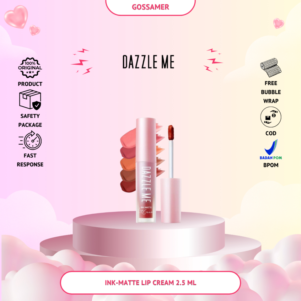 DAZZLE ME - INK-MATTE LIP CREAM 2,5 ML - Liptint Comfy Matte Finish Long-Lasting 4x Natural Infusion