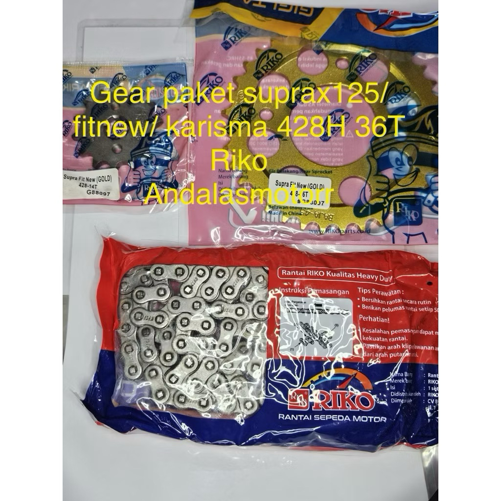 GEAR GIR GIGI PAKET SET GOLD BAJA SEPUH RIKO SUPRA FIT NEW SUPRA X 125 REVO ABS