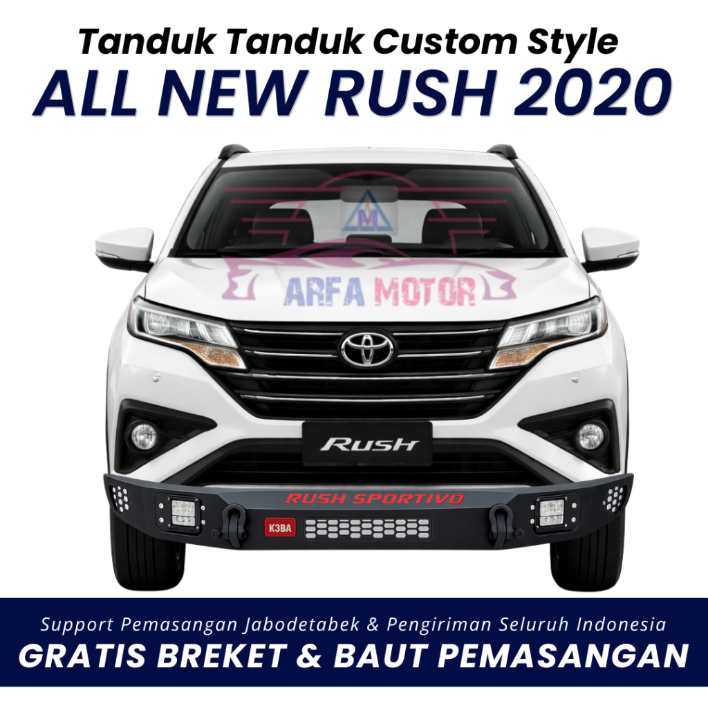 Tanduk depan All New Rush 2020 custom towing pengaman pelindung bemper anti karat