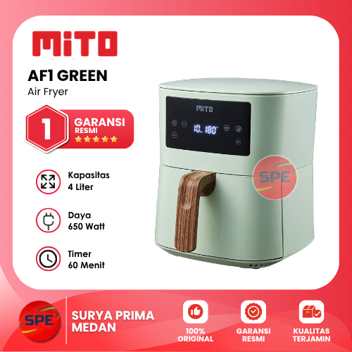 AIR FRYER DIGITAL MITO KAPASITAS 4 LITER AF1 GREEN GARANSI RESMI (MEDAN)