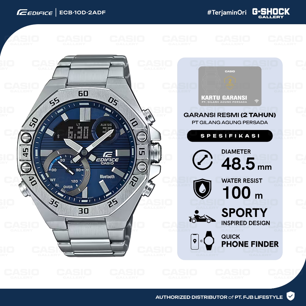 Casio Edifice Jam Tangan Pria Edifice Analog Digital Original ECB-10D-2ADF