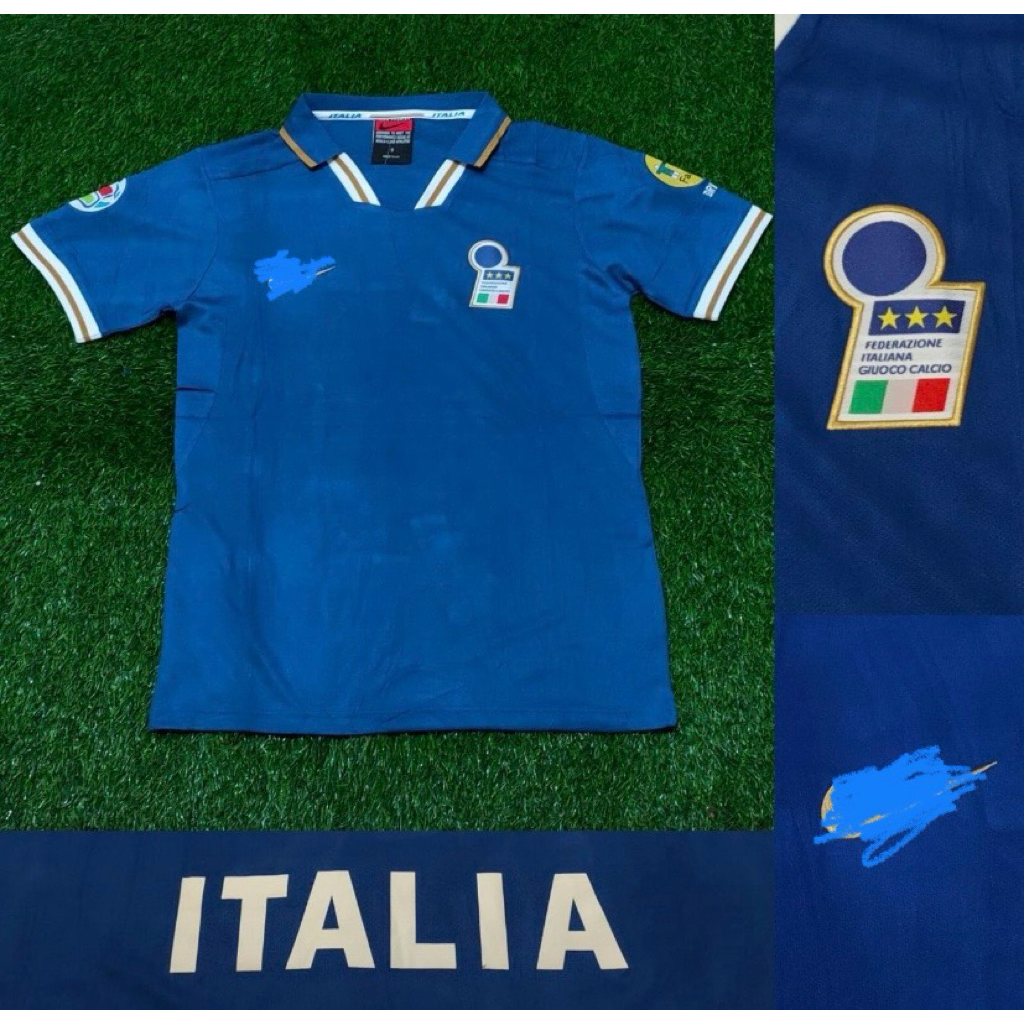 Jersey Kaos Baju Sepak Bola Timnas Tim Nasional Italy Italia Itali Home Away 3rd Third Biru Blue Ret