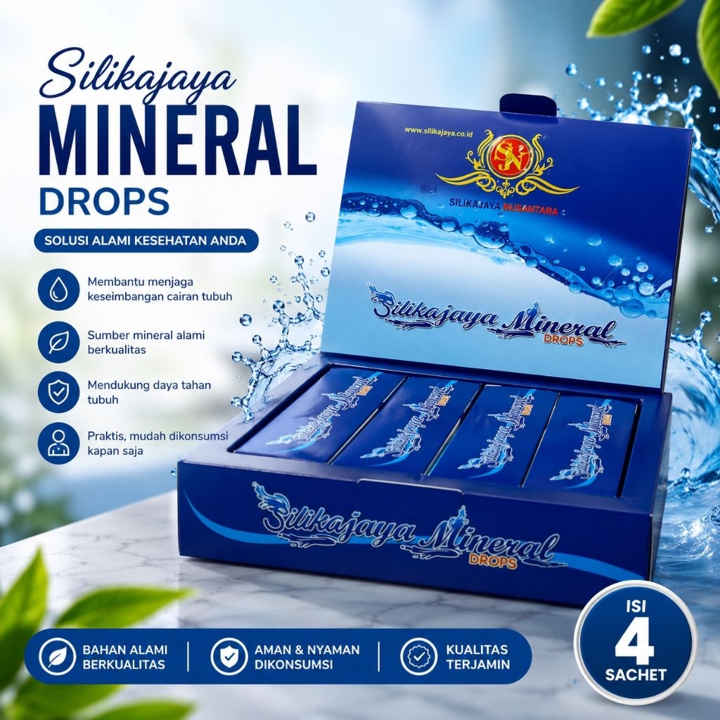 Silika Jaya Mineral Drop isi 4 botol dari PT Silikajaya Nusantara