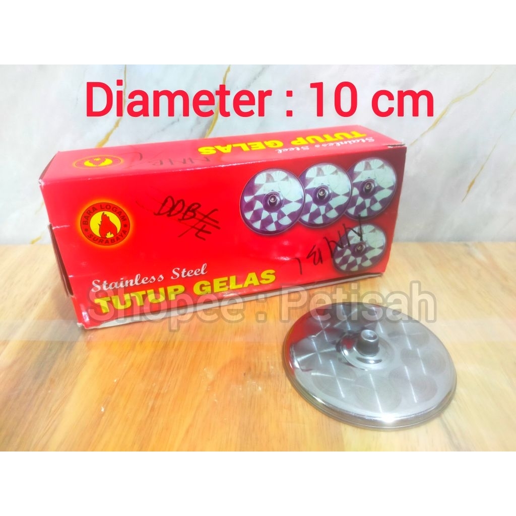 Tutup Gelas Stainless Steel 10 cm / Tutup Gelas Kecil / Cover Glass Stainless Steel / Penutup Gelas 