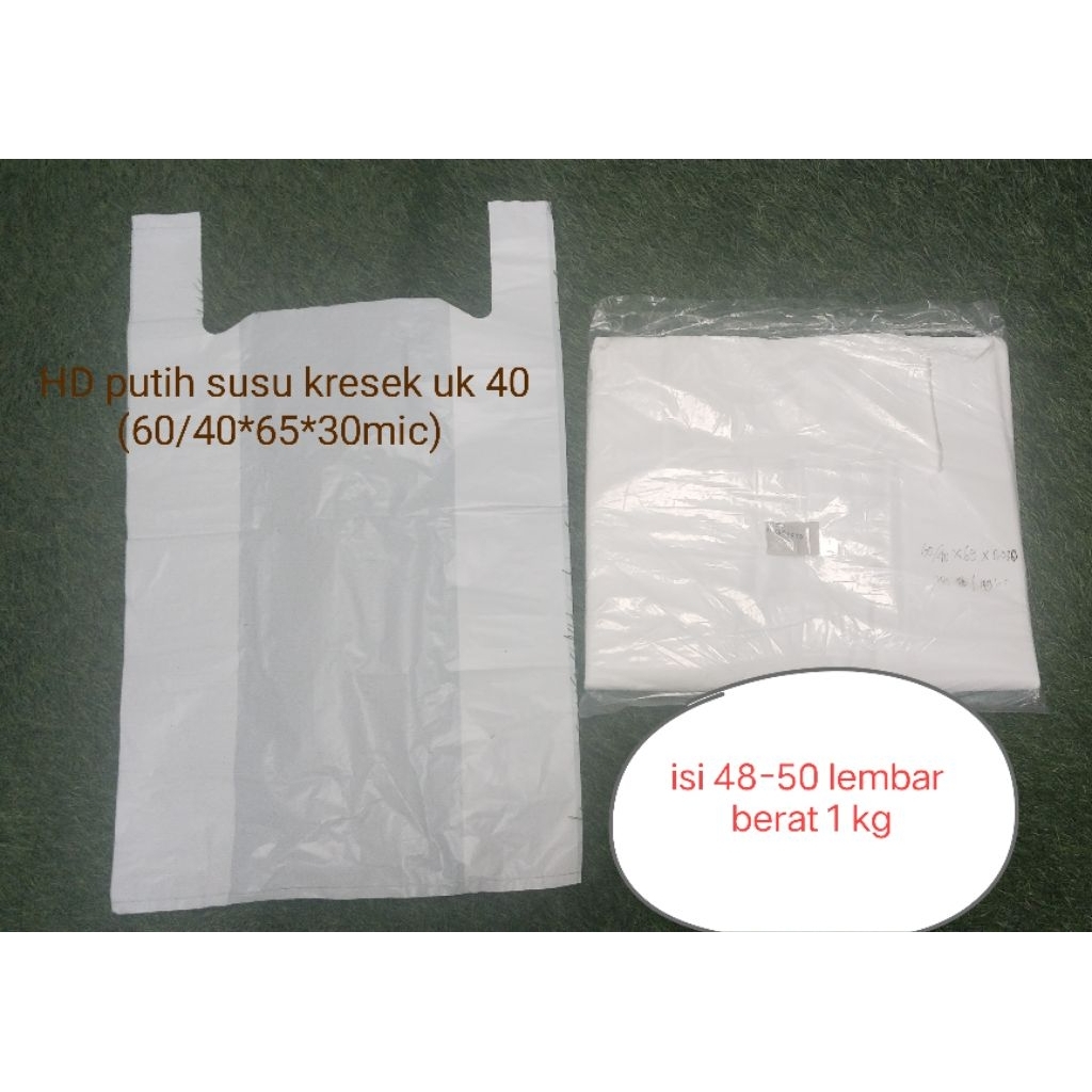 plastik kresek putih  susu uk 40/ perkilo