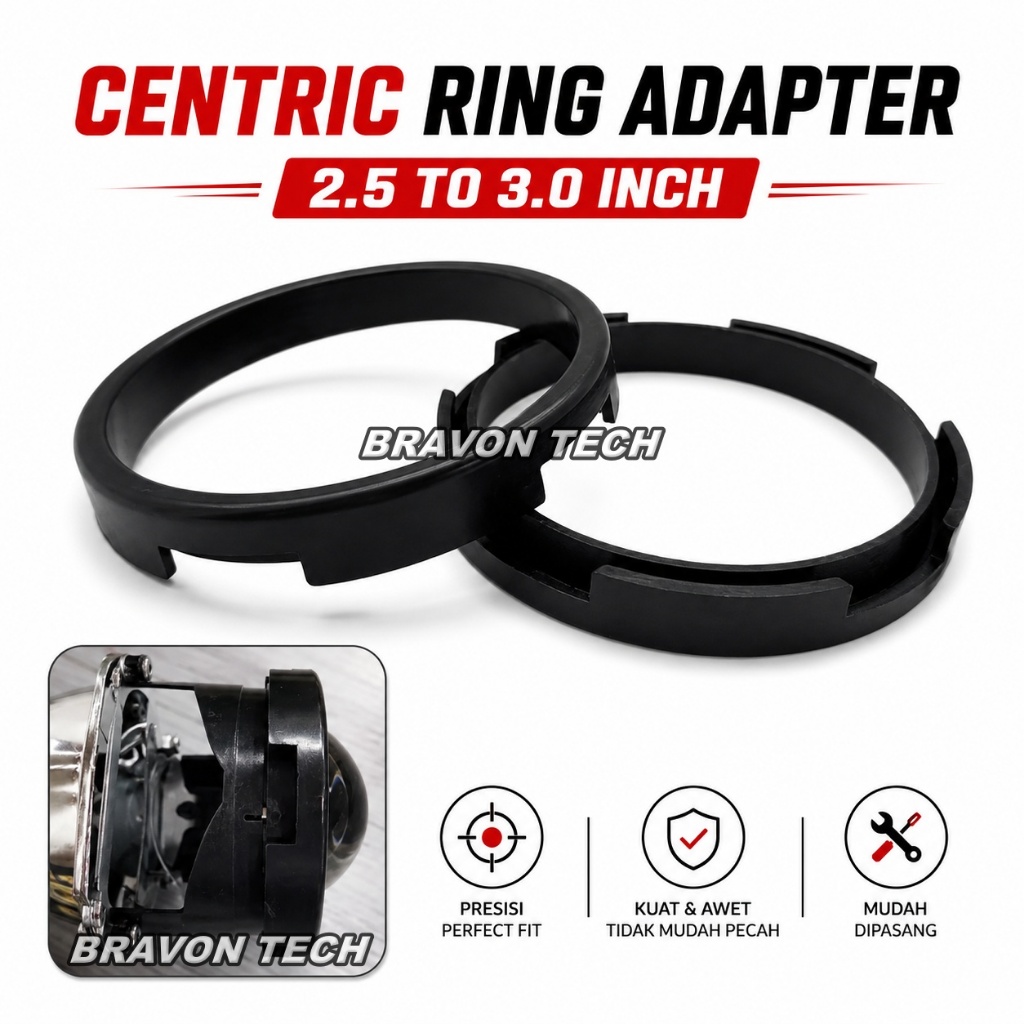 Centric Ring Adapter Lensa Biled 2,5 inch Ke Lensa 3 inch Universal Biled Projector