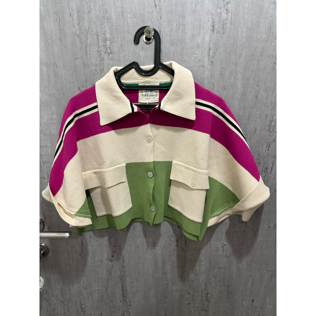 3MONGKIS X CISSYLIA OUTER KNIT GRADATION CROP SHIRT TOP NOT TIA THIS IS APRIL