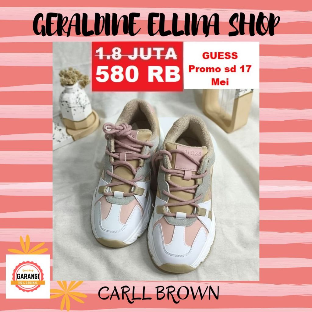 Sepatu sneakers Guess wanita 100% original SALE CARLL