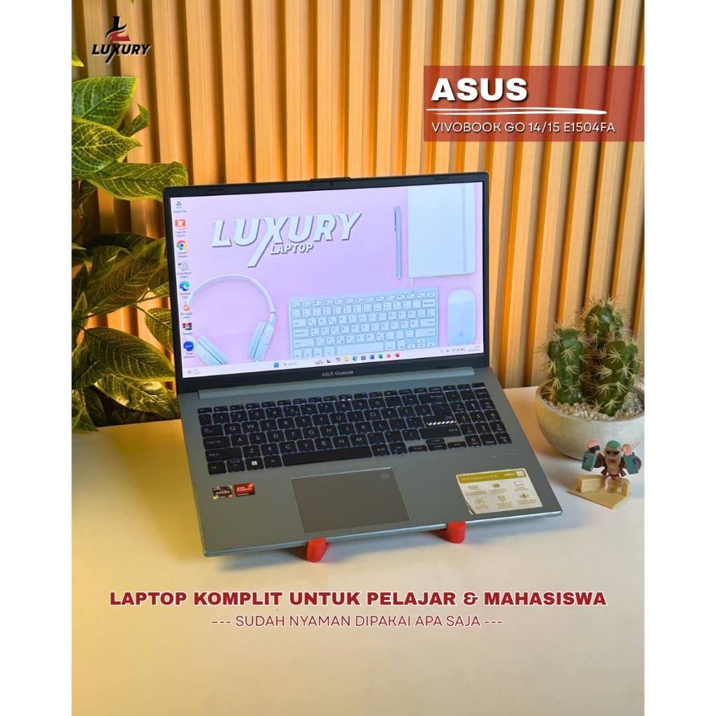 LAPTOP ASUS VIVOBOOK GO 14/15 E1504FA OLED SLIM RYZEN 3 SSD 256GB RAM 8GB BACKLIGHT FINGERPRINT SECO
