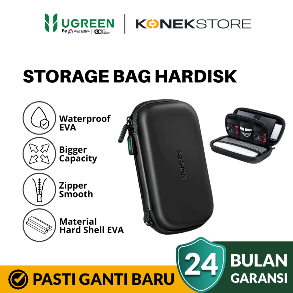 UGREEN Tas Hardisk HDD Eksternal Pouch Storage Bag Hardcase Waterproof