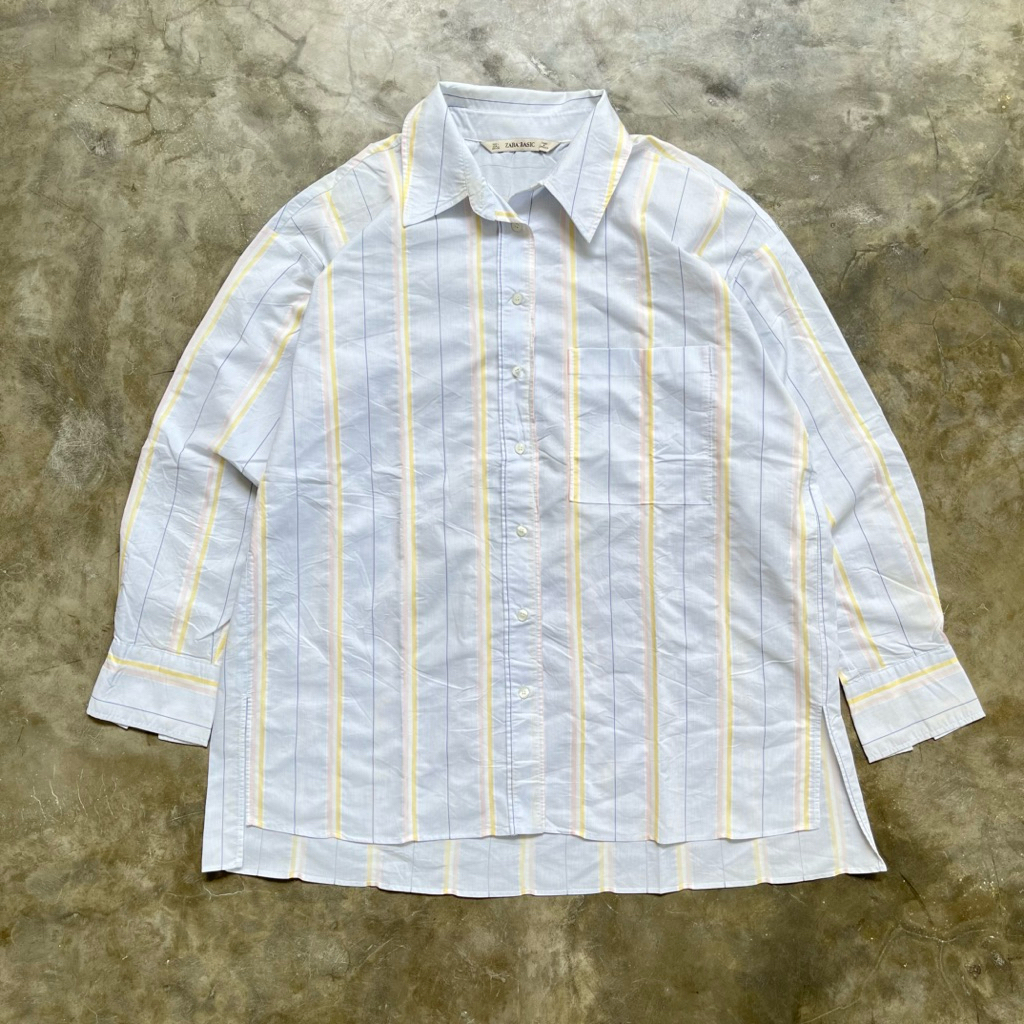 Zara pastel color stripe overshirt
