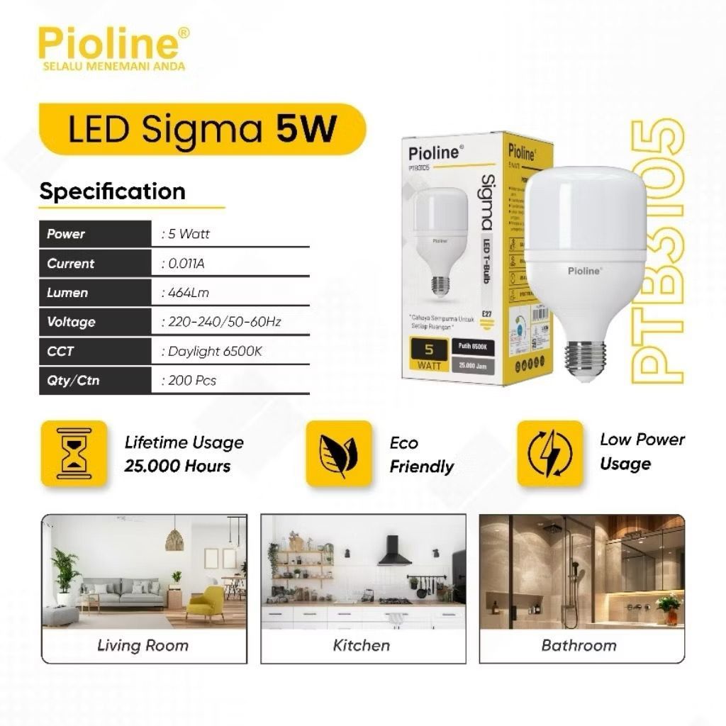 Lampu LED 5 watt Pioline hemat energi