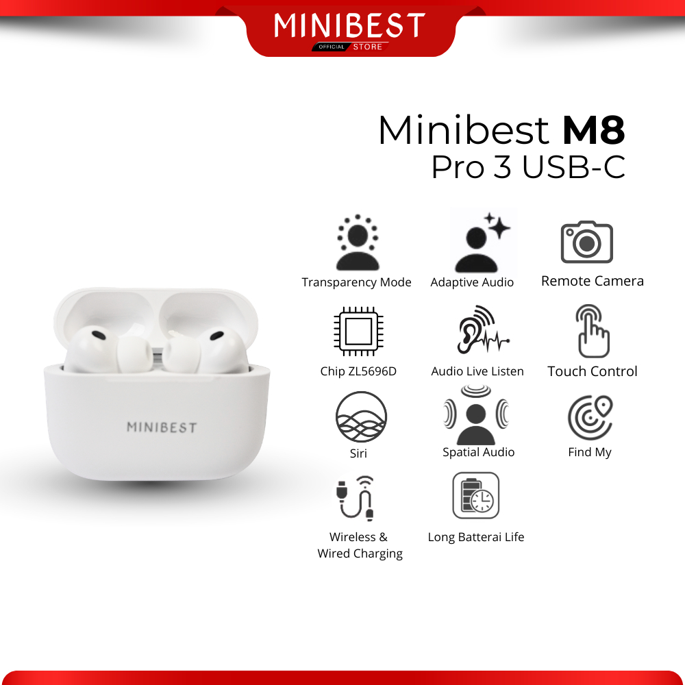 Minibest M8 Pro 3 TWS  Earphone Bluetooth Wireless Charging